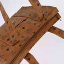 MCM Logogram Vicetos Tote Bag PVC Leather Brown Gold Auth gh903-6