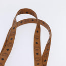 MCM Logogram Vicetos Tote Bag PVC Leather Brown Gold Auth gh903-8