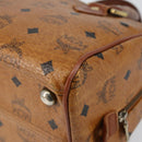 MCM Logogram Vicetos Boston Bag PVC Leather Brown Gold Auth gh904-15