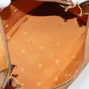 MCM Logogram Vicetos Boston Bag PVC Leather Brown Gold Auth gh904-11