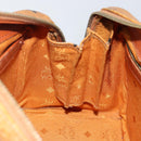 MCM Logogram Vicetos Boston Bag PVC Leather Brown Gold Auth gh904-19