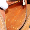 MCM Logogram Vicetos Boston Bag PVC Leather Brown Gold Auth gh904-20