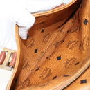 MCM Logogram Vicetos Boston Bag PVC Leather Brown Gold Auth gh904-21