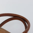 MCM Logogram Vicetos Boston Bag PVC Leather Brown Gold Auth gh904-8