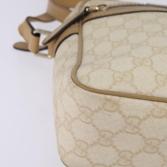 GUCCI GG Supreme Shoulder Bag PVC Beige Gold 233268 Auth gh908