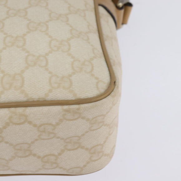 GUCCI GG Supreme Shoulder Bag PVC Beige Gold 233268 Auth gh908