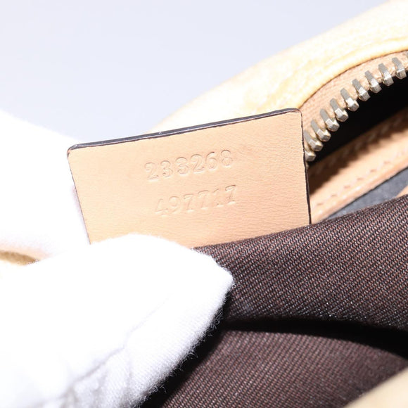 GUCCI GG Supreme Shoulder Bag PVC Beige Gold 233268 Auth gh908