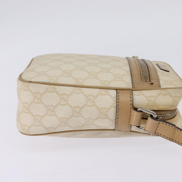 GUCCI GG Supreme Shoulder Bag PVC Beige Gold 233268 Auth gh908