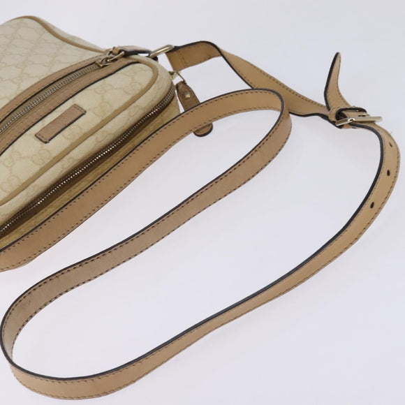 GUCCI GG Supreme Shoulder Bag PVC Beige Gold 233268 Auth gh908