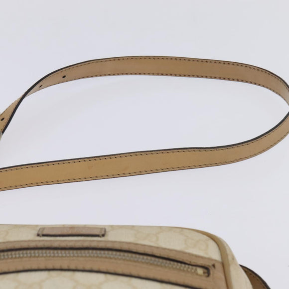GUCCI GG Supreme Shoulder Bag PVC Beige Gold 233268 Auth gh908