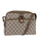 GUCCI GG Plus Supreme Web Sherry Line Shoulder Bag PVC Beige Gold Auth gh909-1