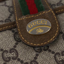 GUCCI GG Plus Supreme Web Sherry Line Shoulder Bag PVC Beige Gold Auth gh909-17