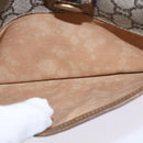 GUCCI GG Plus Supreme Web Sherry Line Shoulder Bag PVC Beige Gold Auth gh909-12