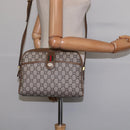 GUCCI GG Plus Supreme Web Sherry Line Shoulder Bag PVC Beige Gold Auth gh909-21