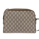 GUCCI GG Plus Supreme Web Sherry Line Shoulder Bag PVC Beige Gold Auth gh909-2
