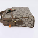 GUCCI GG Plus Supreme Web Sherry Line Shoulder Bag PVC Beige Gold Auth gh909-3