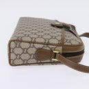 GUCCI GG Plus Supreme Web Sherry Line Shoulder Bag PVC Beige Gold Auth gh909-4