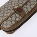 GUCCI GG Plus Supreme Web Sherry Line Shoulder Bag PVC Beige Gold Auth gh909-6