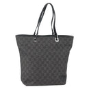 GUCCI GG Canvas Tote Bag Black Silver 31243 Auth gh911-1