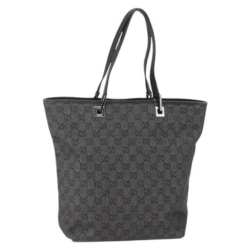 GUCCI GG Canvas Tote Bag Black Silver 31243 Auth gh911
