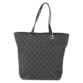 GUCCI GG Canvas Tote Bag Black Silver 31243 Auth gh911 - 0