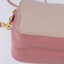 Miu Miu Madras Shoulder Bag Leather Pink Gold Auth gh914-10