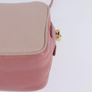Miu Miu Madras Shoulder Bag Leather Pink Gold Auth gh914-11