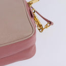 Miu Miu Madras Shoulder Bag Leather Pink Gold Auth gh914-13