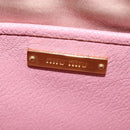 Miu Miu Madras Shoulder Bag Leather Pink Gold Auth gh914-15