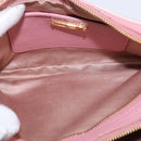 Miu Miu Madras Shoulder Bag Leather Pink Gold Auth gh914-16