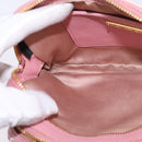 Miu Miu Madras Shoulder Bag Leather Pink Gold Auth gh914-18