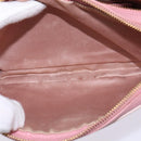 Miu Miu Madras Shoulder Bag Leather Pink Gold Auth gh914-19