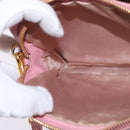 Miu Miu Madras Shoulder Bag Leather Pink Gold Auth gh914-21