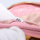 Miu Miu Madras Shoulder Bag Leather Pink Gold Auth gh914-23