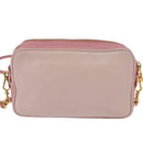 Miu Miu Madras Shoulder Bag Leather Pink Gold Auth gh914-3
