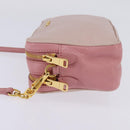 Miu Miu Madras Shoulder Bag Leather Pink Gold Auth gh914-4