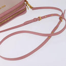 Miu Miu Madras Shoulder Bag Leather Pink Gold Auth gh914-7