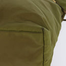 PRADA Tote Bag Nylon Khaki Gold Auth gh915-16