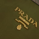 PRADA Tote Bag Nylon Khaki Gold Auth gh915-17