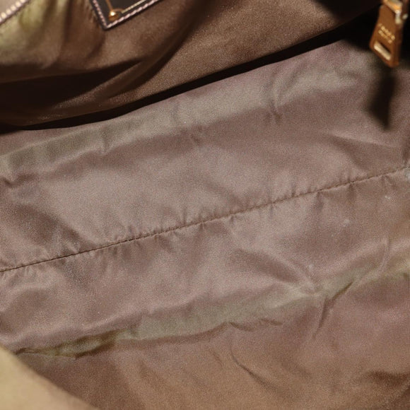PRADA Tote Bag Nylon Khaki Gold Auth gh915