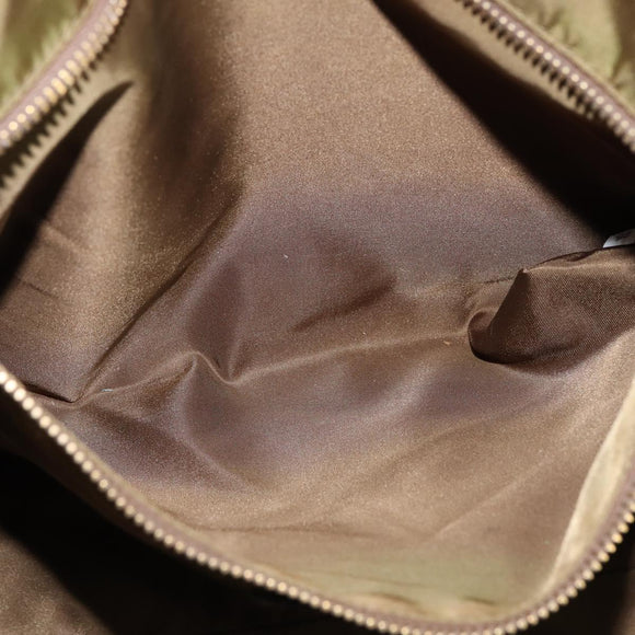 PRADA Tote Bag Nylon Khaki Gold Auth gh915