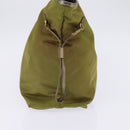 PRADA Tote Bag Nylon Khaki Gold Auth gh915-4