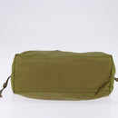 PRADA Tote Bag Nylon Khaki Gold Auth gh915-5