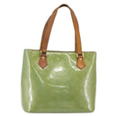 LOUIS VUITTON Monogram Vernis Houston Hand Bag Baby Blue M91005 LV Auth gh916-1