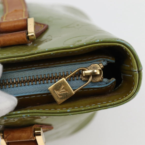 LOUIS VUITTON Monogram Vernis Houston Hand Bag Baby Blue M91005 LV Auth gh916