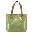 LOUIS VUITTON Monogram Vernis Houston Hand Bag Baby Blue M91005 LV Auth gh916-13