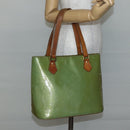 LOUIS VUITTON Monogram Vernis Houston Hand Bag Baby Blue M91005 LV Auth gh916-22