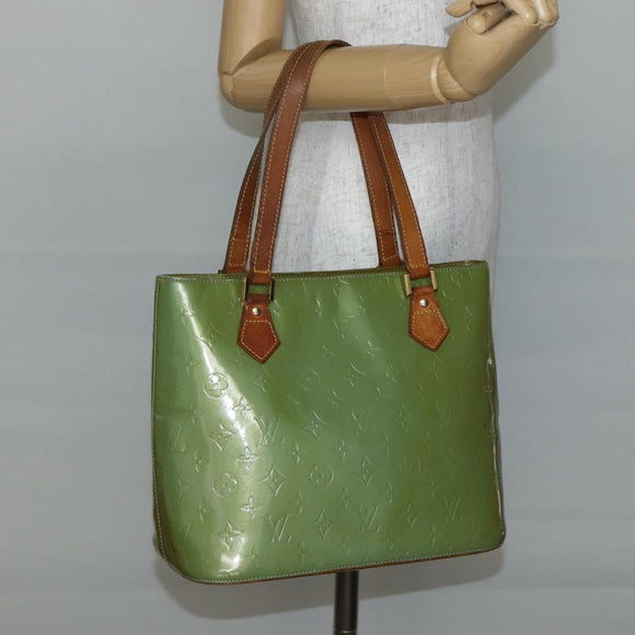 LOUIS VUITTON Monogram Vernis Houston Hand Bag Baby Blue M91005 LV Auth gh916