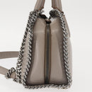 Stella MacCartney Chain Falabella Box Bag Leather 2way Gray 455137 Auth gh917-4