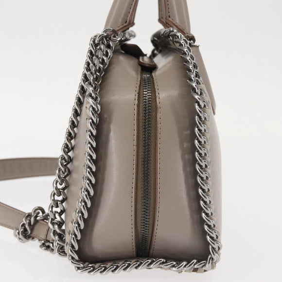 Stella MacCartney Chain Falabella Box Bag Leather 2way Gray 455137 Auth gh917